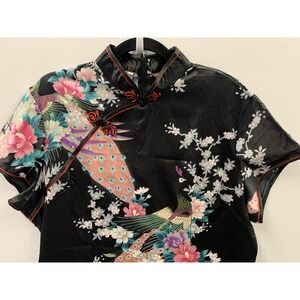 Laogudai Women's XL Floral Short Sleeve Traditional Chinese Maxi Dress